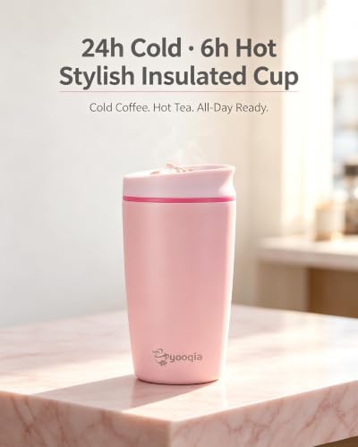Insulated Travel Coffee Tumbler, Stainless Steel, Leak Proof, BPA