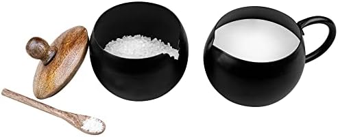 GoCraft Sugar Bowl and Creamer Pitcher Set | Matte Black Iron Cup Jug