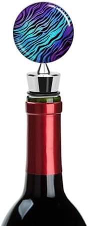 Purple Blue Green Camouflage Zebra Stripes Wine Stopper Vacuum Alloy