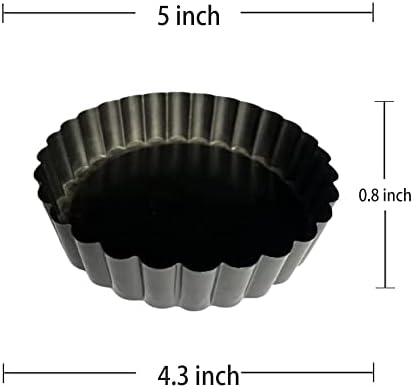 Quiche Pans, Homono Commercial Grade Non Stick Removable Bottom 5 Inch