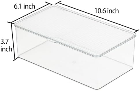 ZEXALOR Clear Plastic Storage Bin with Lid