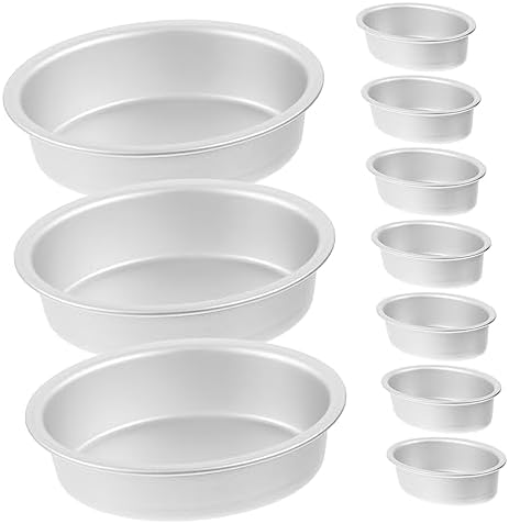 Hemoton 10-piece Oval Cake Mold Set Mini Oval Cheesecake Pans Baking