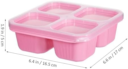 VALICLUD 4 Pcs Four Compartment Snack Box Container with Lid