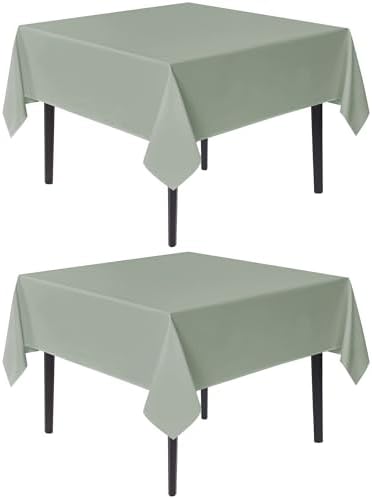 sancua Square Tablecloths 54x54 Inch Sage Green Fabric Table Cloth