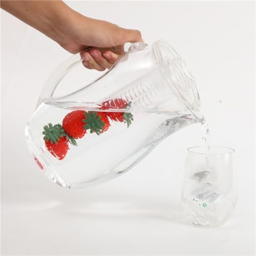 Glass Pitcher with Lid Fruit Water Pitcher with Infuser 2.5L