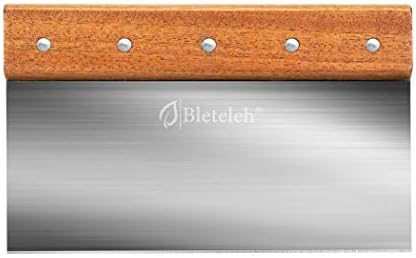 Bench Scraper Dough Cutter Stainless Steel 8-Inch Wood Handle