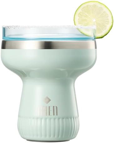Double Wall Insulated Margarita Tumbler, Cocktail Cup - Sea Glass