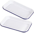 Webake Enamelware 1/8 Sheet Pan, 2 Pack Enameled Steel Small Baking