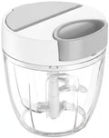 Manual Food Chopper with Pull String Mechanism for Garlic, Herbs, and