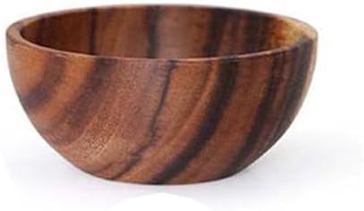 Kopida Large Acacia Wood Round Serving Bowl with Utensils Wooden Forks