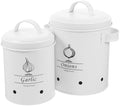 jojofuny Potato Storage Bins, 2pcs Iron Canisters for Onions and