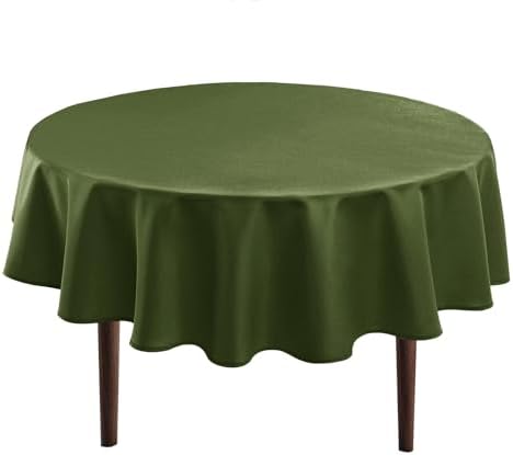 Hiasan Round Tablecloth, 70 Inch, Olive Green, 1 Pack
