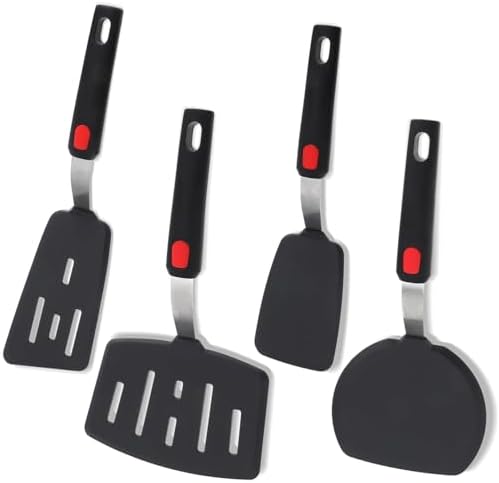 Wiztoynia Silicone Spatula Turner Set of 4, 600°F