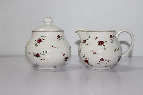 Cream & Sugar Sets with Lids Porcelain Vintage Floral Sugar Bowl and