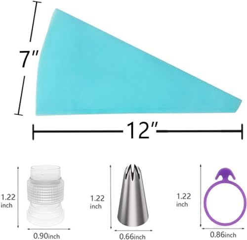 Piping Bags and Tips Set, 16" Reusable Piping Bags, Frosting Piping
