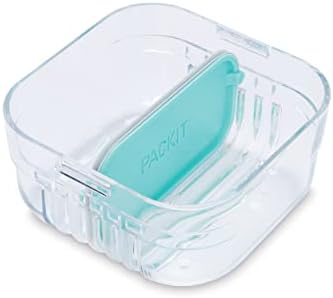 PackIt Mod Snack Bento Food Storage Container, Mint Green (Pack of 2)