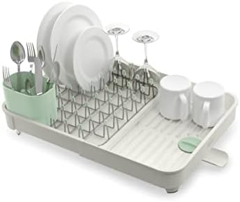 Joseph Joseph Expandable Dish Drainer Rack, Stone/Sage Green