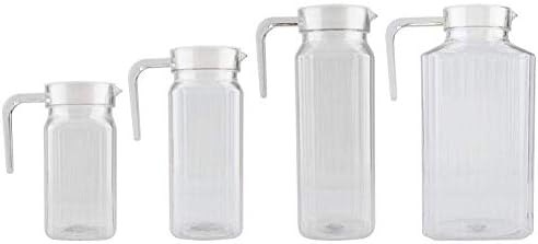 Bottle Acrylic Transparent StripedIce ColdJug with Lid for Bar