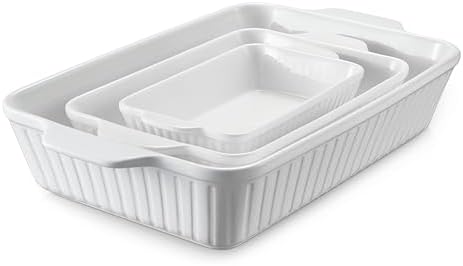 DOWAN Casserole Dishes for Oven, Baking Dishes Set, Ceramic Bakeware