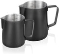 2 Pack Matte Black Milk Frothing Pitcher, 12oz/350ml & 20oz/600ml