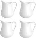 Gurygo 4 Pack 8 oz Ceramic Creamer Pitcher Set with Handle, Small