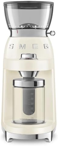 SMEG CGF03 Burr Coffee Grinder, 15 Grind Settings, Cream