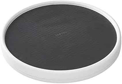Copco 15 Inch Non-Skid Lazy Susan Turntable Organizer for Cabinet, Pantry, Refrigerator - Charcoal Gray, Smooth-Glide Ball Bearings, Raised Rim