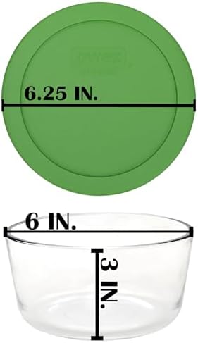 Pyrex 7201 (4-Cup) Glass Bowl with Lawn Green Lid - Made in USA