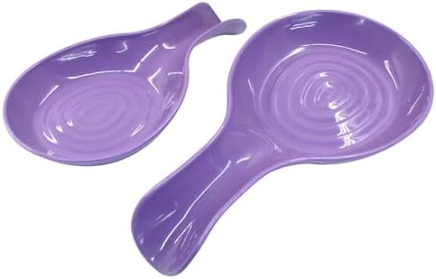 Purple Spoon Rest Cooking Spoon Holder, Plastic, 2 Pack