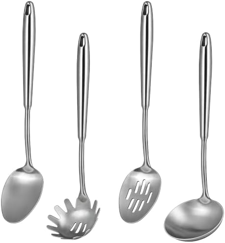 4-Piece Stainless Steel Cooking Spoon Set