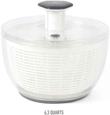 Calphalon Aero 6.3-Qt Salad Spinner & Vegetable Washer, Fruit Cleaning Bowl with Built-In Strainer Basket for Lettuce, Greens, Produce & Kitchen Meal Prep