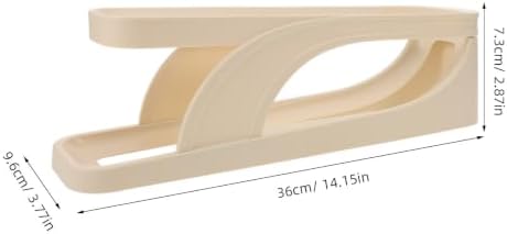 Double-layer Sliding Egg Storage Box for Fridge, Plastic Beige