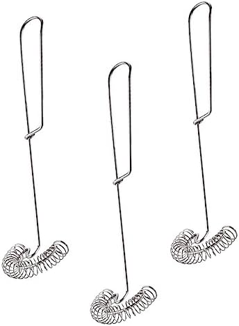 3 Piece Stainless Steel Egg Whisk Set with Spring Stirring Head