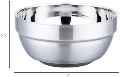 SUNRISE Kitchen Supply Mirror Polished Double-Wall Insulated Stainless Steel Soup Bowl (Pack of 2) (48 oz)