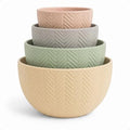 Ceramic Mixing Bowls Set of 4 pcs, Colorful Nesting Bowls