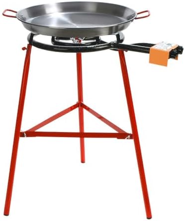 Garcima Tabarca Paella Pan Set with Burner, 20 Inch Carbon Steel