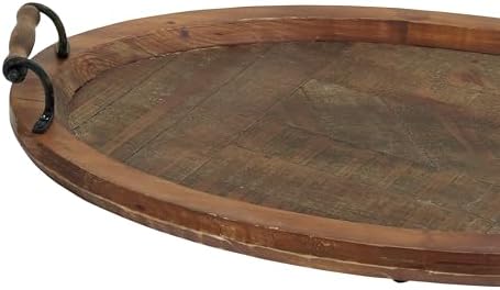 Deco 79 Wood Living Room Decor Tray Large Oval Ottoman Tray with