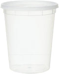 YW 32 oz Plastic Soup Containers with Lids, 12-Pack
