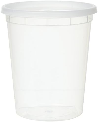 YW 32 oz Plastic Soup Containers with Lids, 12-Pack