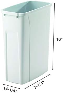 Knape & Vogt SBM9-1-20WH 20qt Pull-Out Trash Can