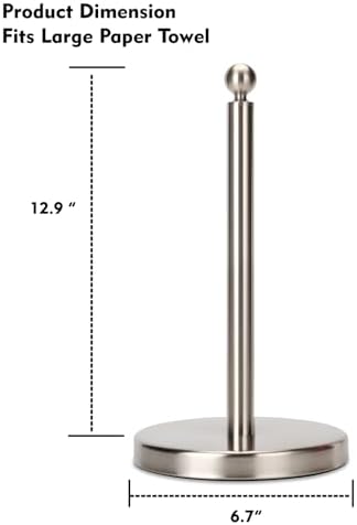 Kalitro Countertop Paper Towel Holder, Stainless Steel Base