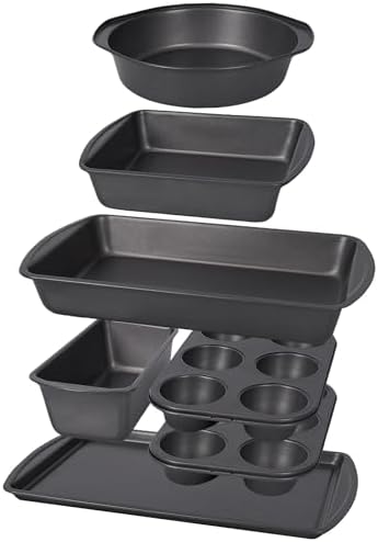 LISI 7-Piece Nonstick Bakeware Set, Carbon Steel Baking Pans