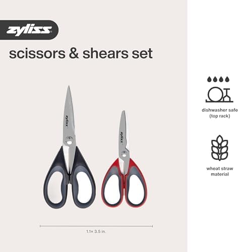 Zyliss 30200 9" Household Kitchen Shears, Red
