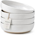 Gencywe 8.3" Pasta Bowls Set of 4, 34 oz Ceramic Salad Bowls, White