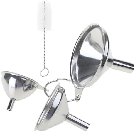 3Pcs Stainless Steel Kitchen Funnel Set Food Grade Metal Small Funnel