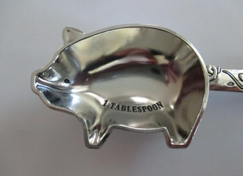Ganz 4-Piece Measuring Spoons Set, Farmhouse Pigs with Flowers