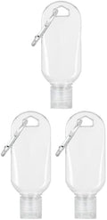 3Pcs Pocket Portable Clear Hot Sauce Keychain Bottles,2oz/50ml