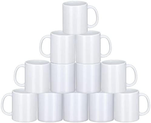 Sublimation Mugs, 12Pcs Coffee Mugs Blank White Ceramic Coffee Mug Set