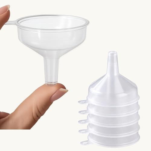 Small Funnels, 5 Pack for Filling Small Bottles, 10mm Spout