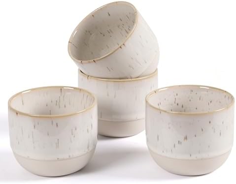 Ceramic Espresso Cups Set of 4, Double Walled Espresso Coffee Mugs for
